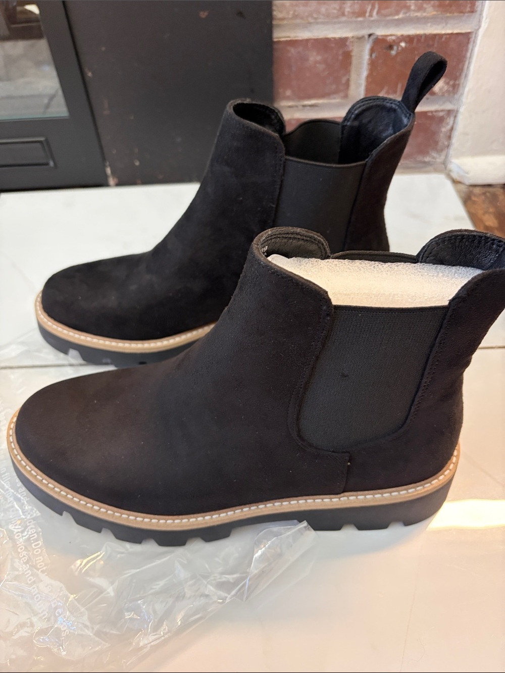 Chinese Laundry Black Suede Chelsea Ankle Boots